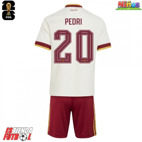 España Pedri Gonzalez #20 Segunda Equipación Niños Mundial 2026 Manga Corta (+ Pantalones cortos)